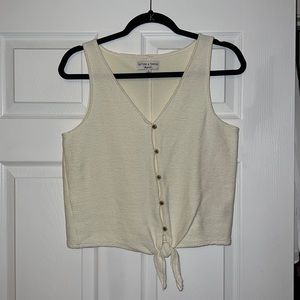 Madewell Texture and Thread button down tie tank top size Medium in cream